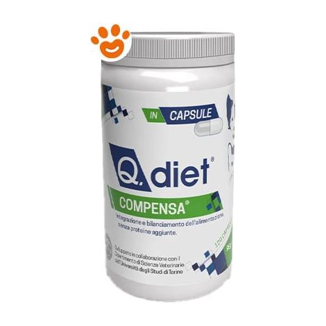 Q.Diet Compensa per Cani e Gatti - Confezione 120 Capsule -