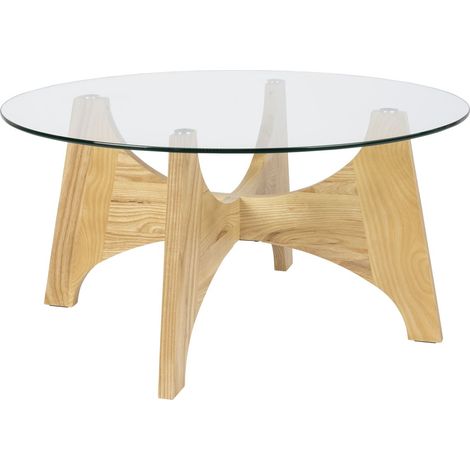 Table basse design, Table basse ronde Kobe Bois en Verre, Zuiver (1/5)