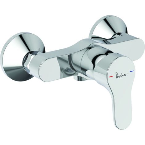 Porcher – Mitigeur de douche encastré chromé – Clapets anti-retour intégrés – Cartouche Firmaflow® Ø 38mm avec limiteur de température – Entraxe 150 mm (1/3)
