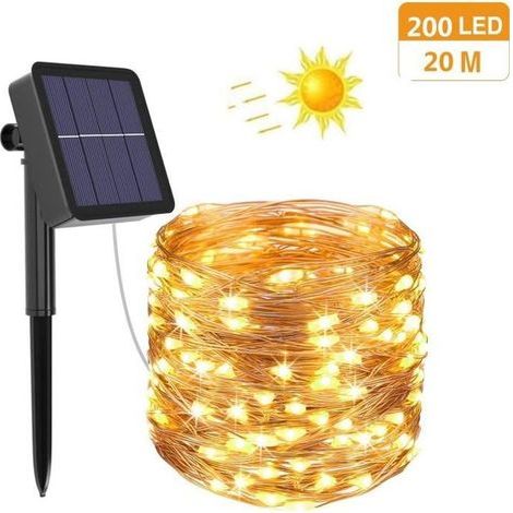 Solar Garland 20m - 200 Waterproof LEDs - 8 Multicolor Modes