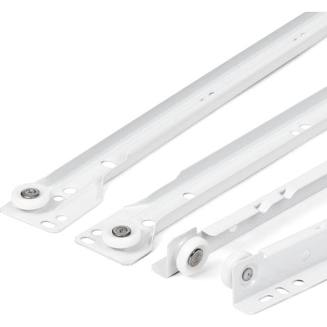 400mm Drawer Slides - Pack of 2 (1 Pair) White Full Extension Drawer Slides System - Easy Assembly Drawer Slide Kit (1/5)