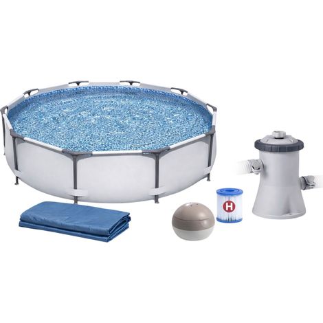 5 in 1 Steel Pro 10FT Frame Swimming Pool With Filter Pump, Cover And Chlorine Dispenser
