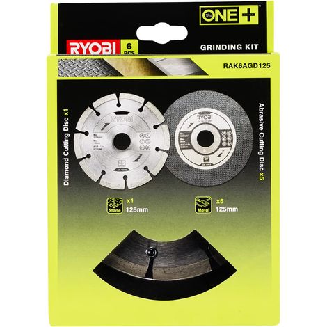 Kit Accessoires Meuleuse 125mm - RAK6AGD125 - Disque Diamant, Disques à Tronçonner Métal, Universel (1/4)