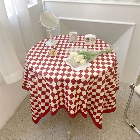 Nappe à Carreaux Vintages Rouge et Blanche 100x150cm - Couverture de Table Pratique pour Table Rectangulaire, Ronde ou Basse (1/5)