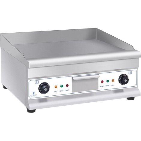 Plancha électrique double 60 cm lisse 2 zones de chauffe 2 x 3 200 watts (1/2)