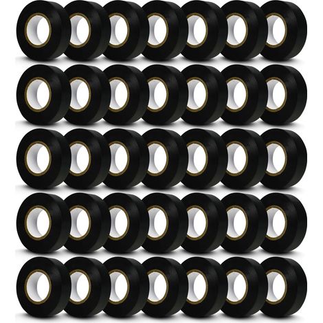 Dapetz ® Black Electrical Tape 18mm x 33m, Pack of 35 Strong Self-Adhesive PVC Insulation Tapes for Insulating Insulating Tapes Flame Retardant, Repairing and Protecting Electrical Wires Tape