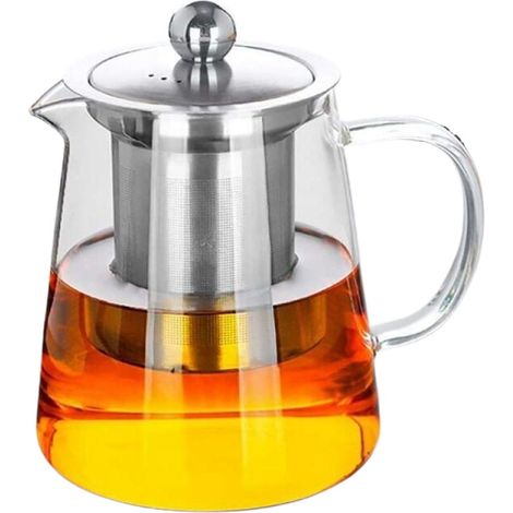 Théière En Verre - 450 ml - Infuseur En Acier Inoxydable - Pour Thé En Vrac - Usage Individuel (1/5)