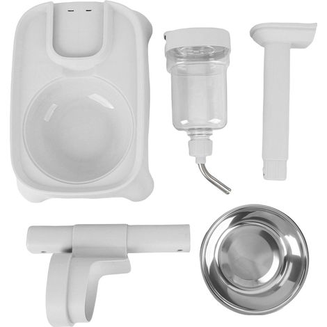Debout distributeur d'eau pour animal de compagnie 500 ml avec acier inoxydable gamelle hauteur réglable chat chien distributeur bouteille automatique élégant gris (1/5)