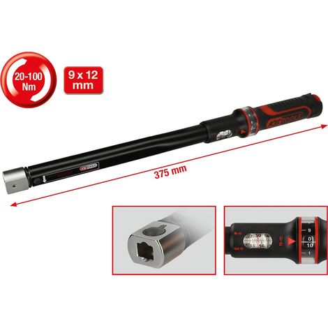 KS Tools 9x12mm ERGOTORQUE®precision Einsteck-Drehmomentschlüssel, 20-100Nm - 516.1632 (1/5)