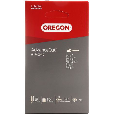 Oregon AdvanceCut Catena per Motosega con Asta di Prolunga, Passo 3/8", Calibro 1,3 mm, 40 Maglie di Trasmissione per Barra da 25 cm. Compatibile con Tutte le Marche, Incluse Einhell e Molte Altre (1/5)