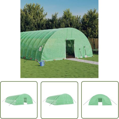 The Living Store Serre avec cadre en acier vert 72 m² 12x6x2,85 m - Serre Jardin - Abri Jardin - Greenhouse - Serrez Verdure - Culture Maraîchère (1/5)