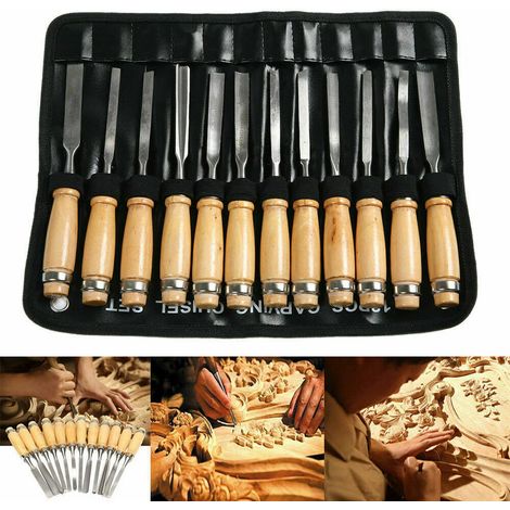 SET 12 PZ SGORBIE PER INTAGLIO SCALPELLI SCALPELLINI UTENSILI LEGNO Art.01020