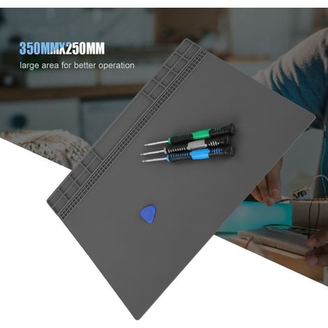 Beyamis Tapis isolant thermique bleu foncé pour la maintenance de téléphones et d'ordinateurs sur une plateforme résistante à la chaleur (1/5)