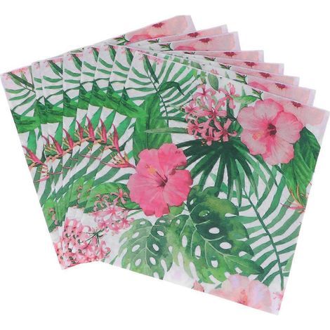 Set mit 20 Einwegservietten mit Monstera-Blumenmuster, ideal für eine Sommerparty im Hawaii-Stil. – M (1/3)