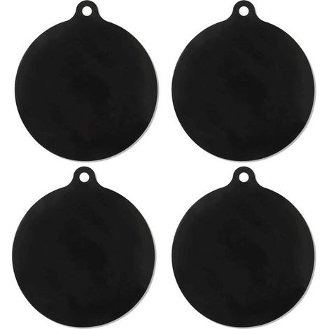 Lot de 4 protections induction – Rondes Ø22 cm – Silicone noir – Anti-patinage – Sous-verres pour casseroles et poêles (1/5)