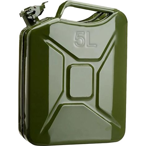 5 litri Tanica Benzina in Metallo Verde Militare Carburante Moto