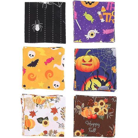 60 feuilles de tissu en coton pour décorations d'Halloween (1/3)