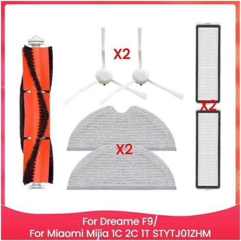 Pour Dreame F9/Xiaomi Mijia 1C 2C 1T STYTJ01ZHM Brosse latérale principale Chiffon de nettoyage Filtre HEPA Nettoyage efficace (1/5)