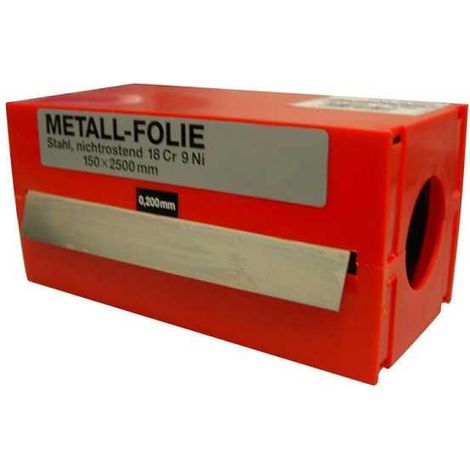 Rollo fleje calibrado VOGEL 2.5 m x 150 mm inox, espesor 0,03 mm.