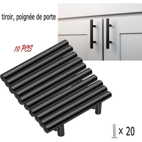 (Schwarz) Moderne Schubladengriffe – Edelstahl – Schwarz – 10er-Pack (1/4)