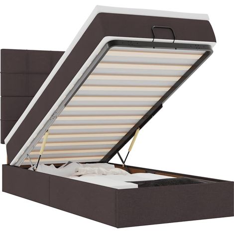 Maison Exclusive - Ottoman-Bett mit Matratze & LEDs Dunkelbraun 1