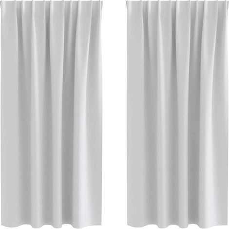 Maison Exclusive - Cortinas Opacas con Anillas 2 pcs Gris Claro 1