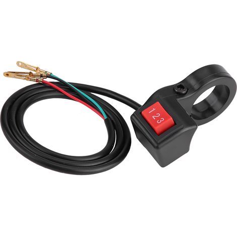 22 mm (7/8 Zoll) elektrischer Geschwindigkeitsschalter für Motorrad, Fahrrad, Roller, 3 Positionen