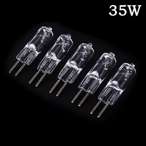 Lot de 5 ampoules halogènes 220 V G5.3 35 W/50 W, culot JC, lumière jaune (1/4)