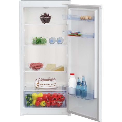 Beko – Réfrigérateur intégrable 1 porte – Volume 198L – Dimensions H 121.5 x L 54 x P 54.5 cm – Froid statique – Classe énergétique E
