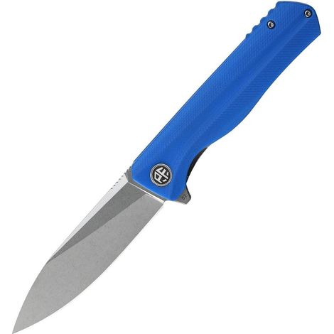 Klappmesser mit D2 Klinge, G10 Griff, Kugellager, Stonewashed Finish, Blau
