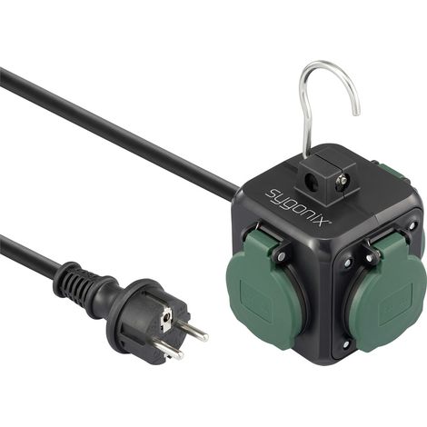 Sygonix SY-6903362 Steckdosenwürfel Schwarz, Grün Schutzkontakt 1 St. (1/5)