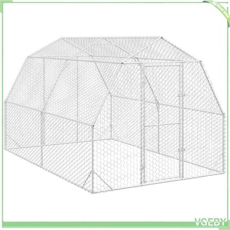 Poulailler - 3328516 - Acier galvanisé - 10 m² (2,5 x 4 m) - Porte verrouillable 185 x 73 cm (1/5)