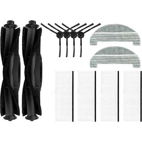 Compatible avec Ultenic T10 aspirateur robot pièces de rechange détachées accessoires brosse principale et latérale filtre HEPA(lot de 12 pièces) (1/5)