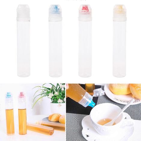 Flacon souple en plastique pour condiments, idéal pour la sauce salade, le ketchup et le miel. (1/4)
