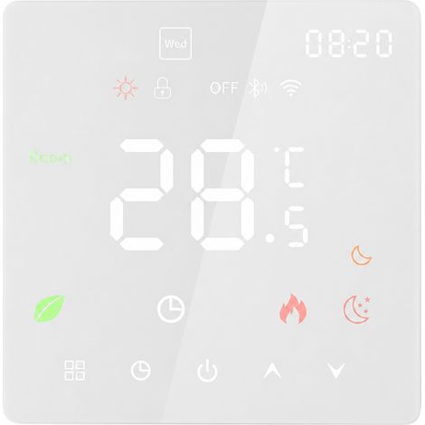 Thermostat pour chauffage hydraulique/chaudière, sans Wi-Fi, blanc, 3 A (1/5)