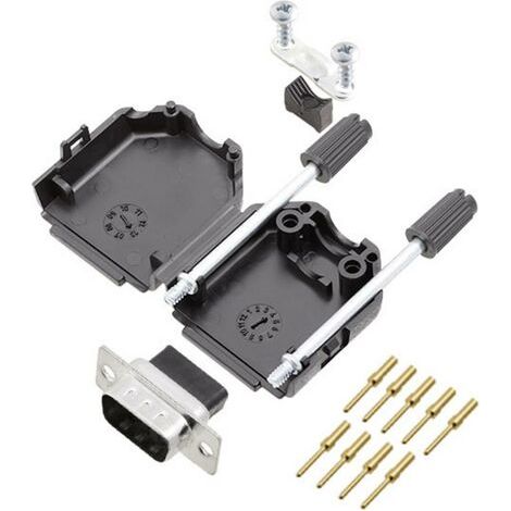 Kit embase SUB-D mâle mâle 9 pôles encitech DPPK09-BK-DBCP-K 6355-0078-01 180 ° à sertir 1 pc(s) (1/2)