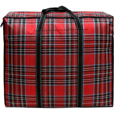 4 Pièces Sac déménagement, Oxford Sac de Rangement Vetement Sac Cabas Grand - Réutilisable Sacs à Linge Laundry Storage Bags Zipper Bag (bleu rouge)