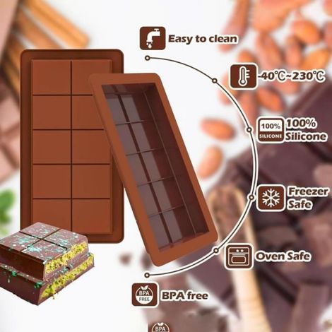 Moule à Chocolat - Dubaï - Silicone Antiadhésif - Profond - Compatible Lave-Vaisselle - Marron (1/4)
