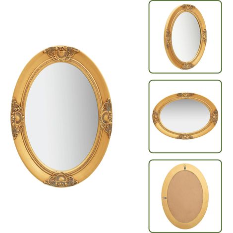 Specchio in legno - vidaXL Specchio da Parete Stile Barocco 50x70 cm Oro -