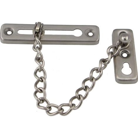 1 - Chaîne De Porte - Acier Inoxydable 304 - Sécurité Résidentielle - Finition Satinée - Argent - 20x6cm (1/5)