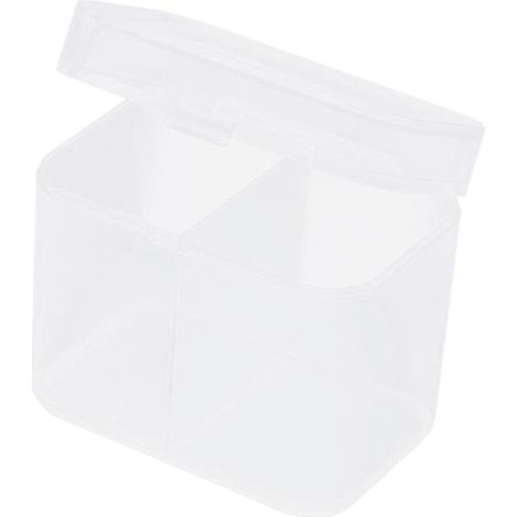Boîte de rangement pour disques démaquillants en plastique, cotons-tiges et serviettes, avec couvercle (1/4)