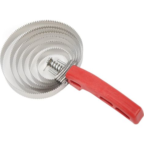 Pettine Curry, pettine Curry reversibile in acciaio inossidabile per bovini con impugnatura morbida, 6 spazzole in acciaio inossidabile antiprurito per crini di cavallo per animali domestici (1/5)