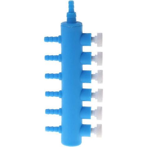 Distributeur plastique pour aquarium à 6 voies, connecteur avec vannes indépendantes 2/3/4/5/6 sorties, contrôle de débit réglable, robinet multiple pour système d'irrigation et filtration. (1/4)