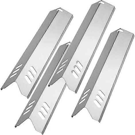 Lot de 4 plaques de répartition de chaleur, déflecteurs de flamme en acier inoxydable, compatibles avec la plupart des barbecues à gaz. (1/5)