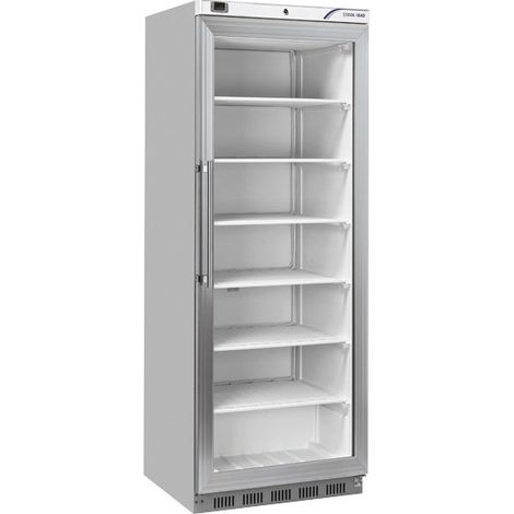 Vitrine réfrigérée négative 400L congélateur porte vitrée en inox thermostat numérique éclairage LED - Cool Head (1/5)