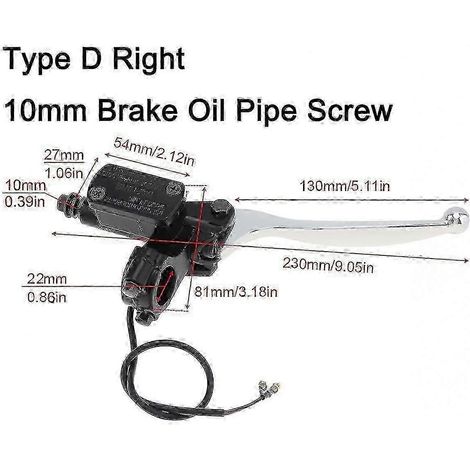 Freins hydrauliques de précision, pompe de frein universelle pour moto, buggy, scooter, cylindre de pompe, accessoires de poignée, levier d'embrayage gauche/droite (D) (1/4)