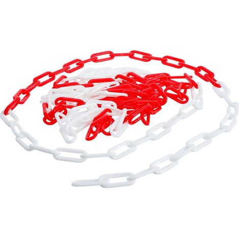Cadena de cierre rojo- blanco plástico 5 m (1/3)