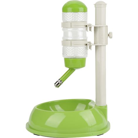 Filiyano-Gamelle distributeur de nourriture et d'eau réglable pour chiens et chats, verte (1/5)