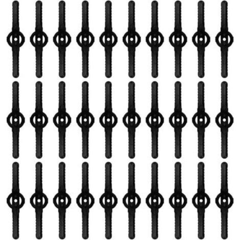 30 pcs Lames de rechange en plastique - Lames de coupe-bordures - Lames de tondeuse - Accessoires de tondeuse - Lames de rechange pour coupe-bordures sans fil - Noir (1/5)