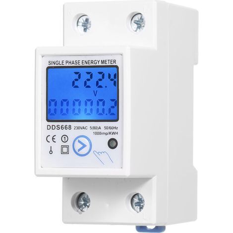 Compteur d'énergie monophasé à C.A. 230V avec le contre-jour de bouton de réinitialisation (1/5)
